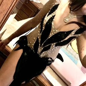 New Black & Nude Latin Dress (ballroom dresses for sale, latin, dancesport, rhythm) - DDressing