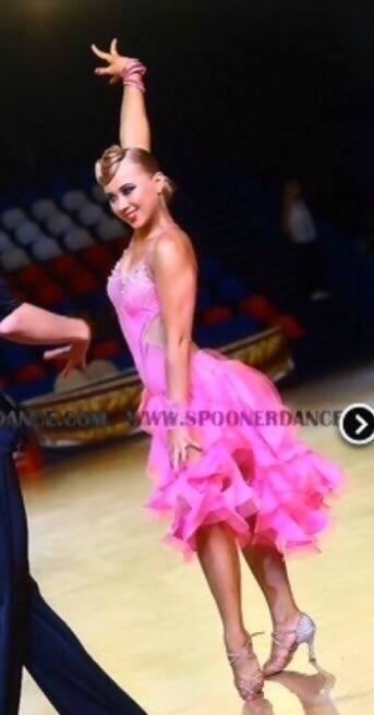 Pink Latin Dress (ballroom dresses for sale, latin dresses for sale, dancesport, rhythm) - DDressing