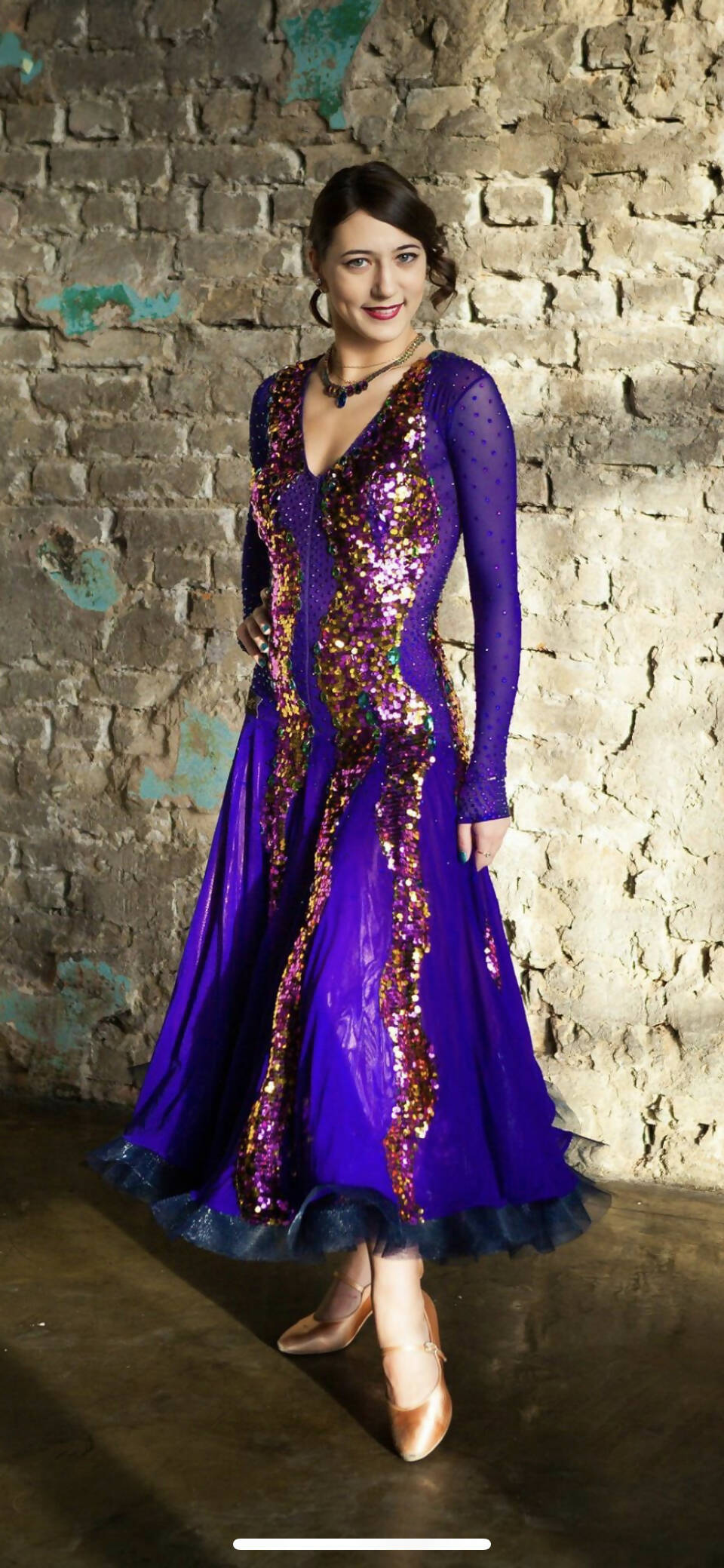 Mesmerizing Melnikoff's Purple Ballroom Dress, standard dress for sale, smooth dresses