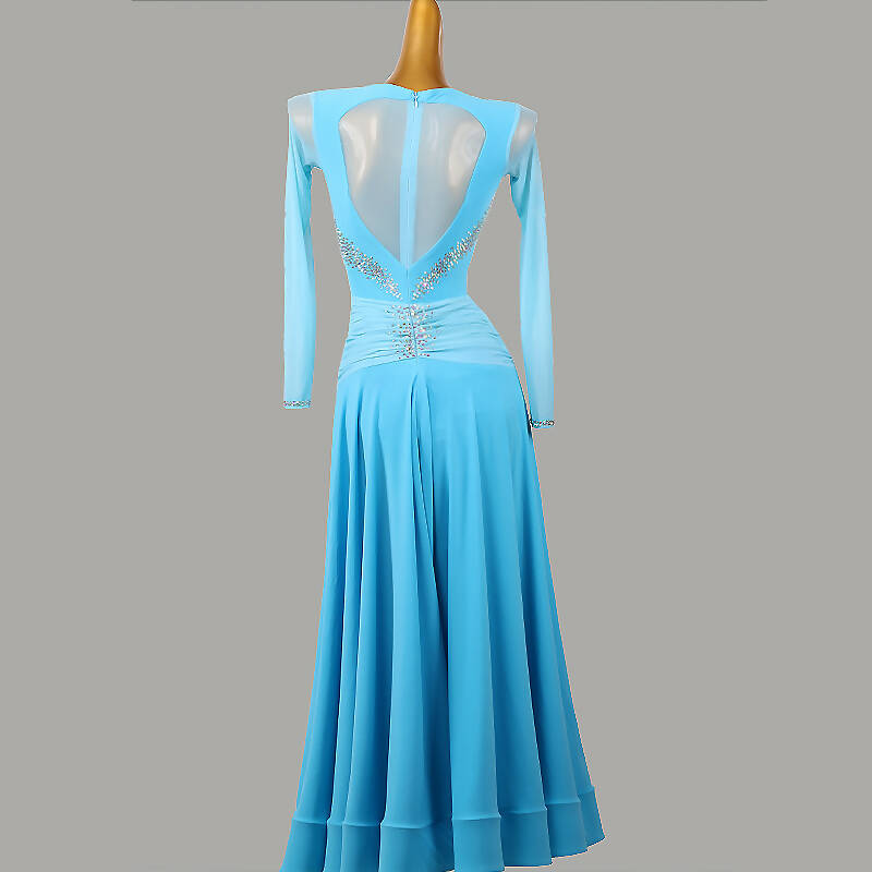 New Blue Standard Ballroom Dress (ballroom dress for sale, standard, modern, smooth)