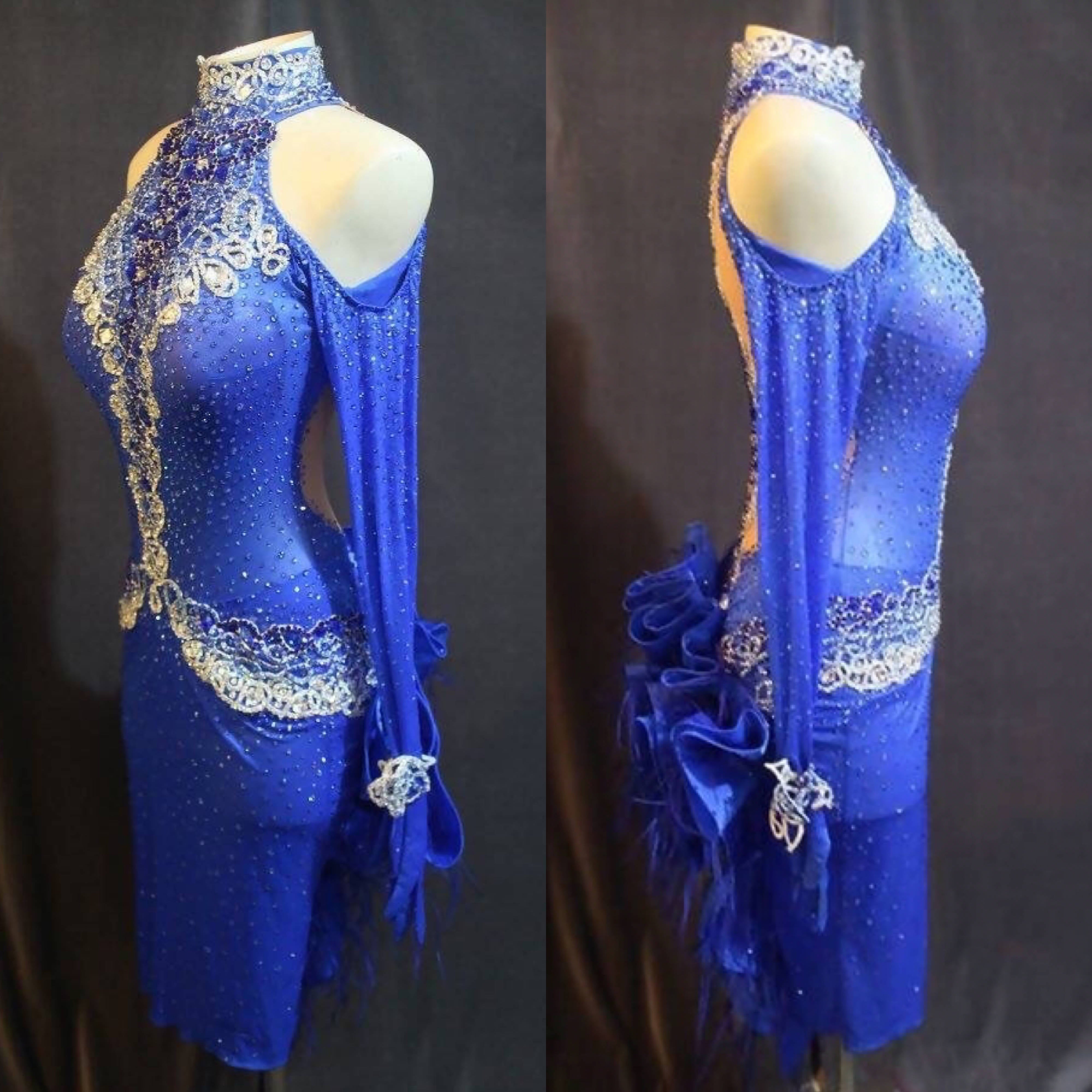 Royal blue Latin dress – Dance Dressing