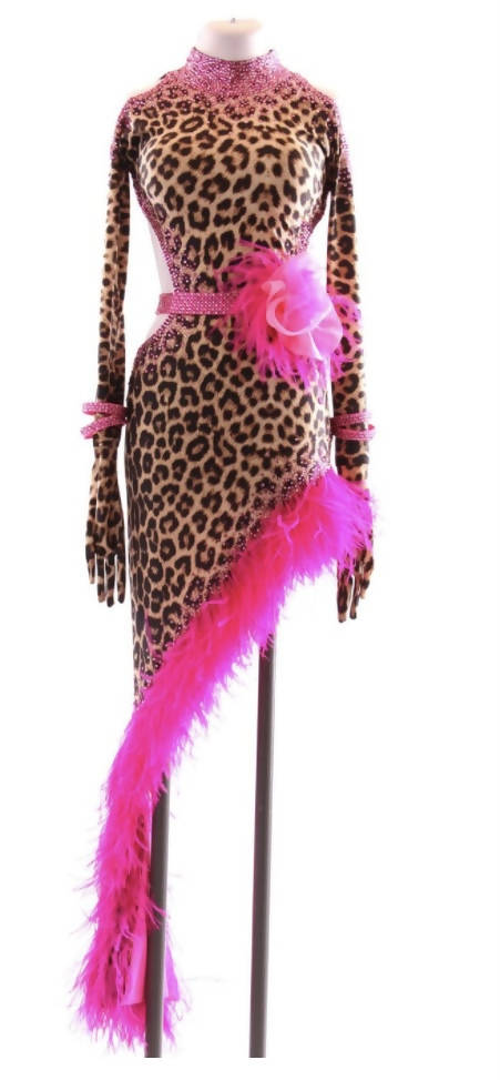Leopard Print Latin Dress (latin dress for sale, latin, dancesport, rhythm)