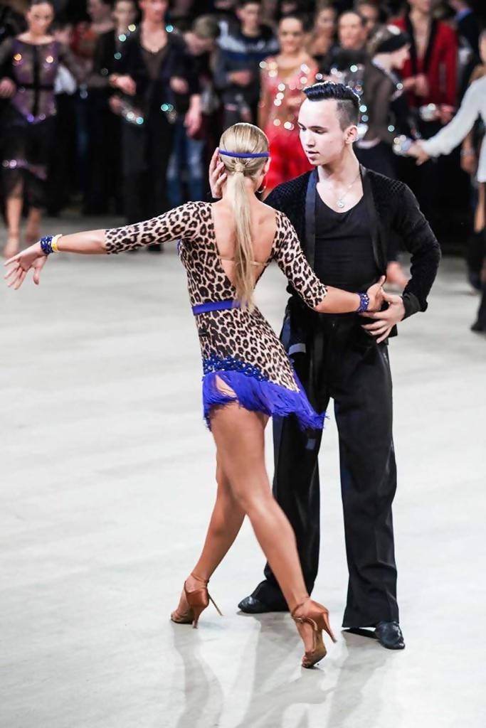 Blue Leopard Latin Dress (ballroom dresses for sale, latin dress for sale, dancesport, rhythm)