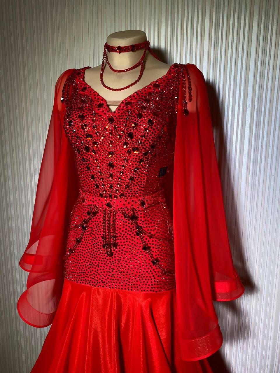 Never Worn Red Standard Dress (ballroom dress for sale, standard)